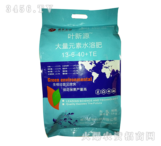 葉新源大量元素水溶肥13-6-40+TE-諾爾生物