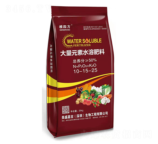 大量元素水溶肥料10-15-25-根四方-美盛嘉吉
