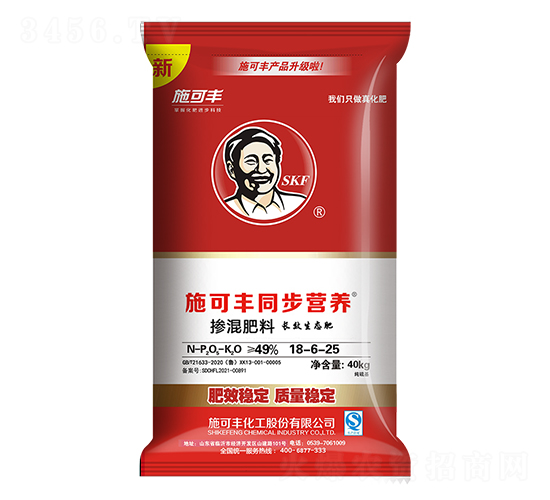 40kg同步營養(yǎng)摻混肥料18-6-25-施可豐