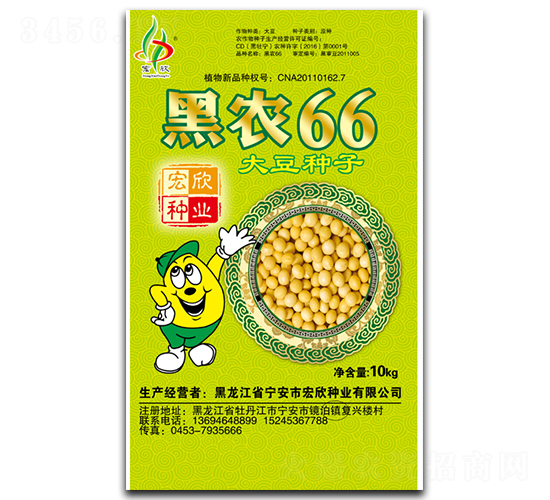 10kg黑農(nóng)66-大豆種子-宏欣種業(yè)