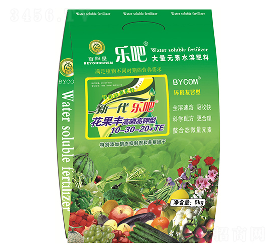 5kg高磷高鉀型大量元素水溶肥10-30-20+TE-樂(lè)吧花果豐-百陽(yáng)墾
