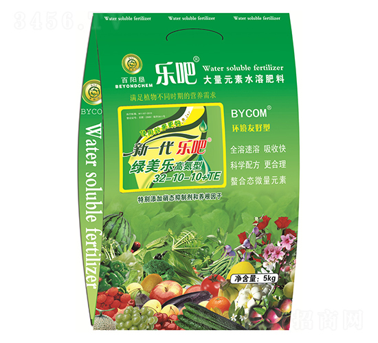 5kg高氮型大量元素水溶肥32-10-10+TE-樂吧綠美樂-百陽墾