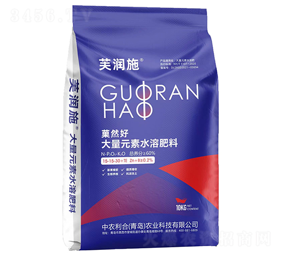 菓然好大量元素水溶肥料15-15-30+TE-芙潤施-中農(nóng)利合