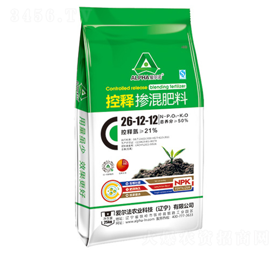 控釋摻混肥料26-12-12-愛爾法