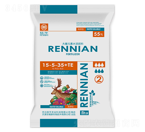 高鉀型大量元素水溶肥料15-5-35+TE-稔年-樂福泰