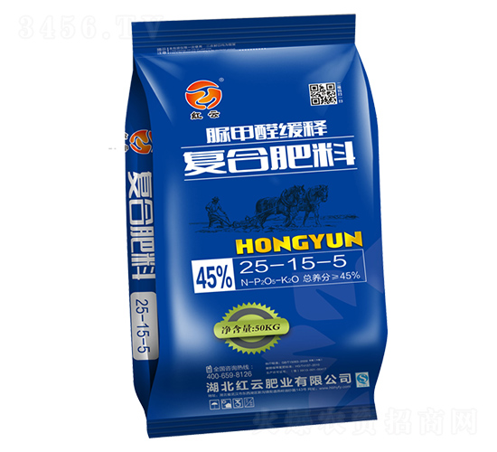 脲甲醛緩釋復(fù)合肥料25-15-5-紅云