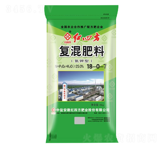 氯基氮鉀型復(fù)混肥料18-0-7-紅四方