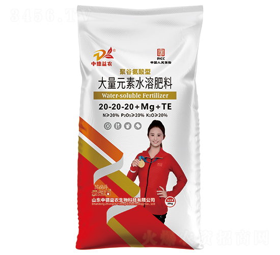 聚谷氨酸型大量元素水溶肥料20-20-20+Mg+TE-云冠石-中德益農(nóng)