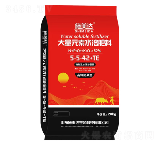 高鉀膨果型大量元素水溶肥料5-5-42+TE-施美達