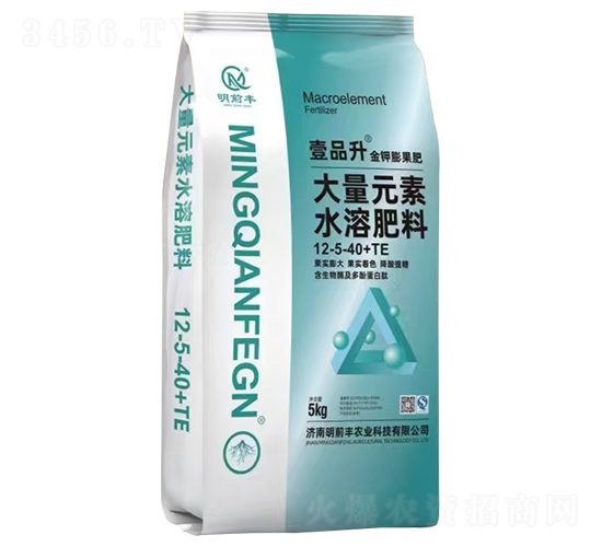 金鉀膨果大量元素水溶肥料12-5-40+TE-壹品升-明前豐