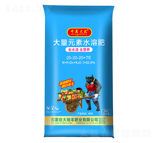 25kg大量元素水溶肥20-20-20+TE-中冀大化-大地豐