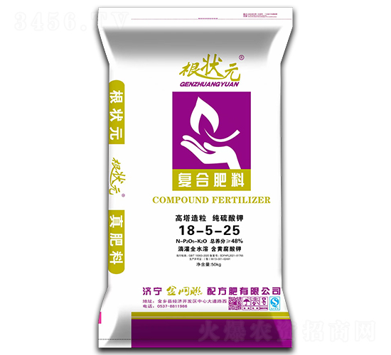 高塔造粒純硫酸鉀復(fù)合肥料18-5-25-根狀元-金網(wǎng)聯(lián)