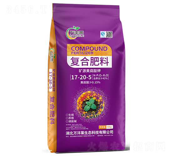 礦源黃腐酸鉀復(fù)合肥料17-20-5-萬豐萊-頓貝