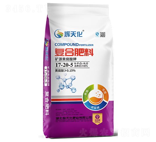 礦源黃腐酸鉀復(fù)合肥料17-20-5-輝天化-頓貝