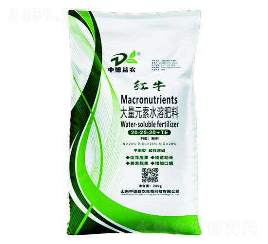 平衡型大量元素水溶肥料20-20-20+TE-紅牛-中德益農(nóng)