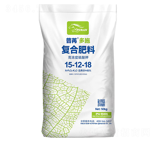 高濃度硫酸鉀復合肥料15-12-18-普苒多施
